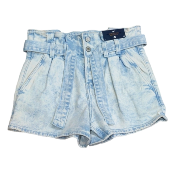 Hollister Pants - Hollister Acid Wash Ultra High Rise Paper Bag Waist Mom Shorts size 3 / 26 new